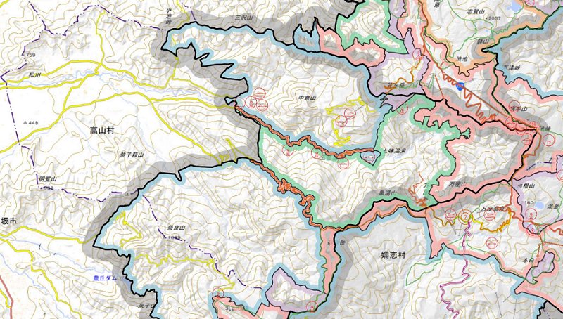 上信越高原国立公園計画図（一部）